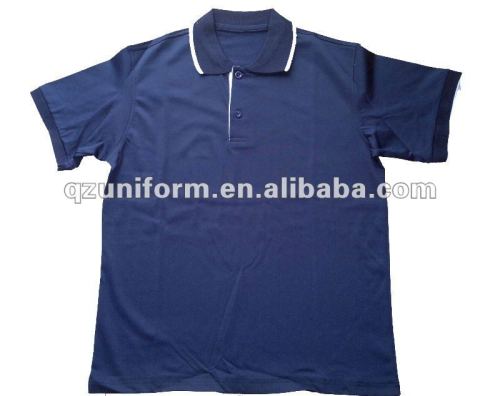 dark blue short sleeve custom t shirt printing&embroidery