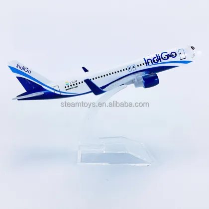 Customizable Indigo Airplane Model: A320neo Airbus, 16cm Diecast Aircraft Model - Toys and Hobby