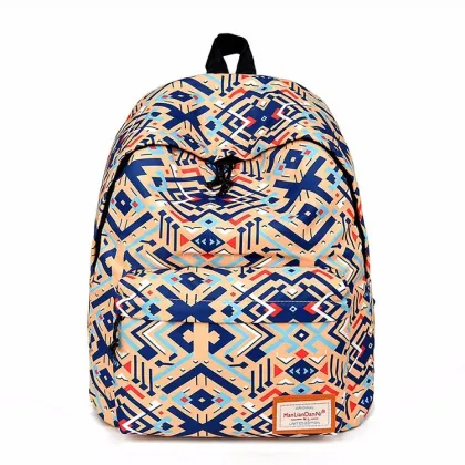 Printed bright color backpack with two shoulders