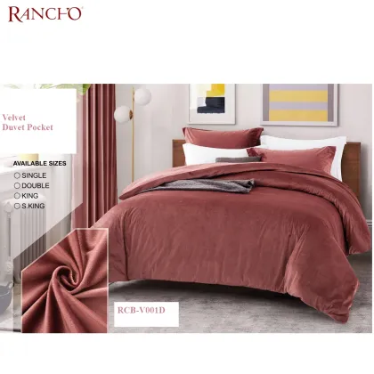 Velvet Fabric Thick Duvet Pocket Quilt Cover Set