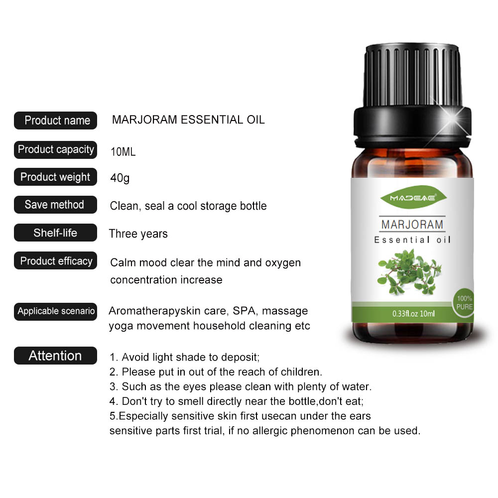 Wholesale organic marjoram essential oil for skin care