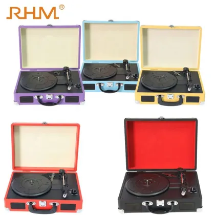 RHM Retro Vinyl Record Turntable Player with Speaker