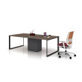 Linear high end 4 seater meeting desk modern steel leg 16mm melamine panel wood conference tables