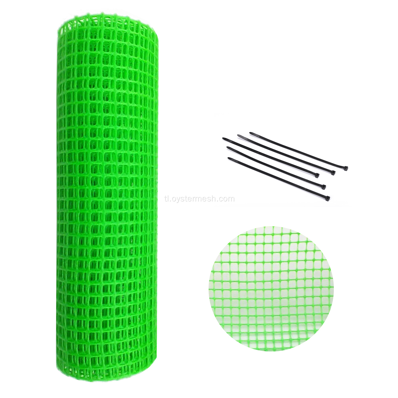 Diamond & Square plastic mesh roll na may mga kurbatang zip