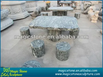 garden stone table and benches