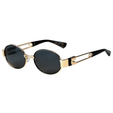 Oval Metal Safety Pin Temple TAC Polarized Sunglasses