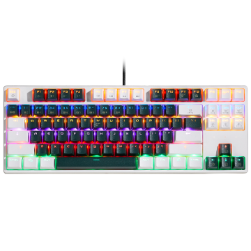 Hexgears GK13 Green White 87-Key TKL لوحة مفاتيح ميكانيكية سلكية مع إضاءة خلفية RGB للألعاب والحوسبة