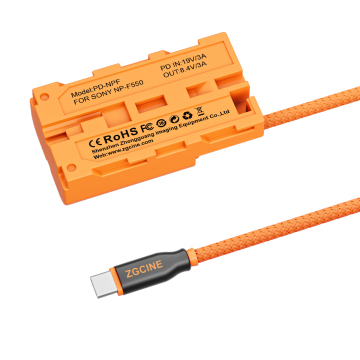 ZGCINE intrecciato intrecciato USBC PD a NPF Cavo batteria fittizio: soluzione di alimentazione versatile per serie L Sony, Atomos, monitor SmallHD, luci a LED e altri dispositivi