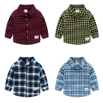 Children Boys Shirts 100% Cotton Soft Fabric Plaid Kids Shirt Casual Cotton Soft Long Sleeve Baby Boy Shirt Tops Fashion 2020