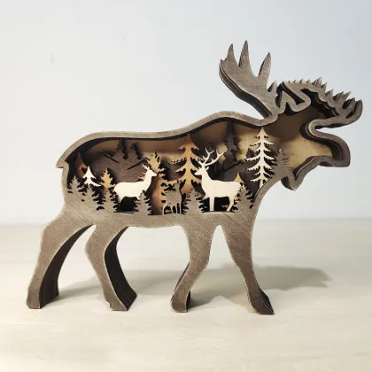 Wholesale 3D Wooden Crafts: Forest Animals Home Decorations, Ornaments & Carvings