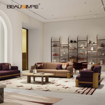 Canapé large et luxueux en tissu AVENTURA avec garniture en cuir