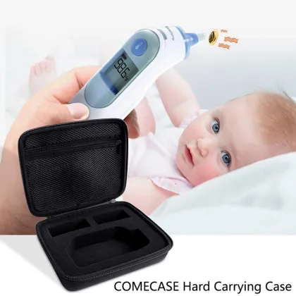 Custom Hard EVA Travel Storage Case with Thermometer for Braun Digital Ear Thermometer Thermo Scan