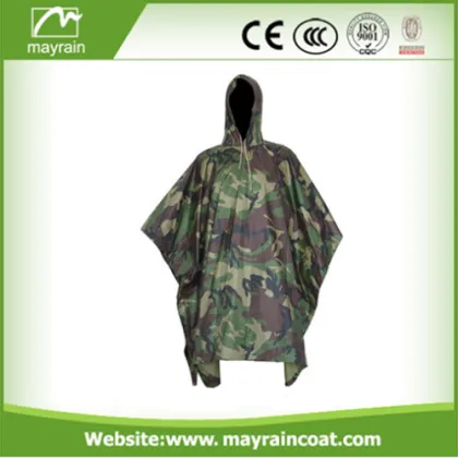 OEM Rainproof Polyester Camo Rain Poncho