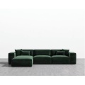 Green Velvet Modular Compressed Sectional Sofa