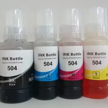 504 K/Y/C/M Compatible Refill Ink for Epson EcoTank Series Printer Models: L4150, L4160, L6161, L6171, L6191