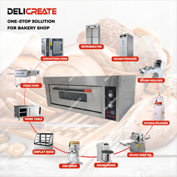 Portable Stainless Steel Commercial Pastry Oven Set with 1 Deck and 2 Trays