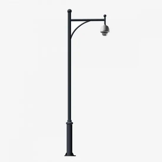 Street traffic monitoring steel cctv camera pole