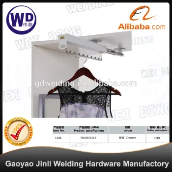 Pull out closet clothes sliding rail hanger rack organizer aluminum chrome 1104