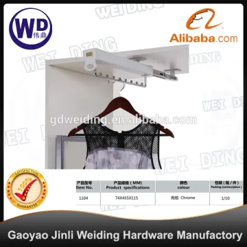 Pull out closet clothes sliding rail hanger rack organizer aluminum chrome 1104