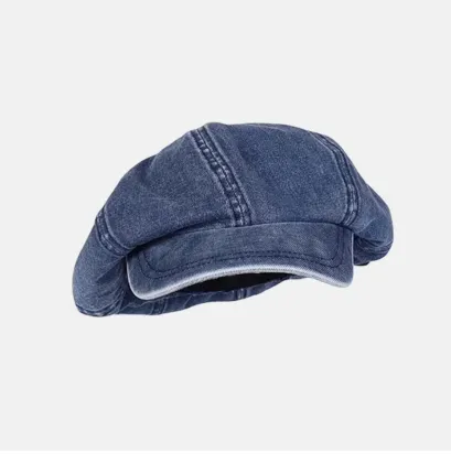 Customizable 2024 New Denim Beret Women Retro Octagon Painter Hat - Wholesale Summer Sun Shade Cloud Hat