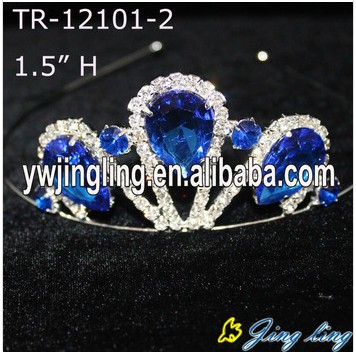 Sapphire Crowns Blue Rhinestone Cheap Girls Tiaras