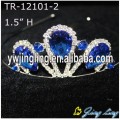 Zafiro coronas Tiaras de strass azul chicas baratas