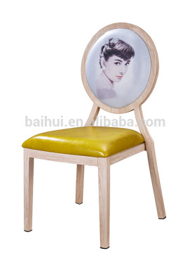 aluminum round back hotel dining chair for sale