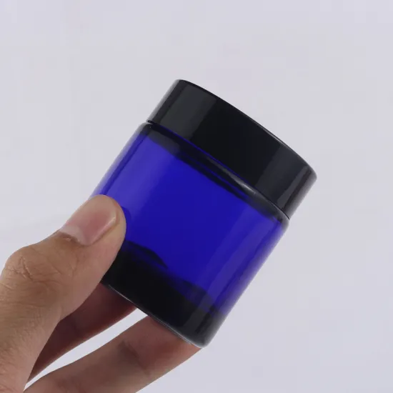 Top Quality Frosted Blue Cream Jar Glass Bottle