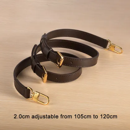 Luxury Genuine Cow Leather Coffee Crossbody Bag Shoulder Strap