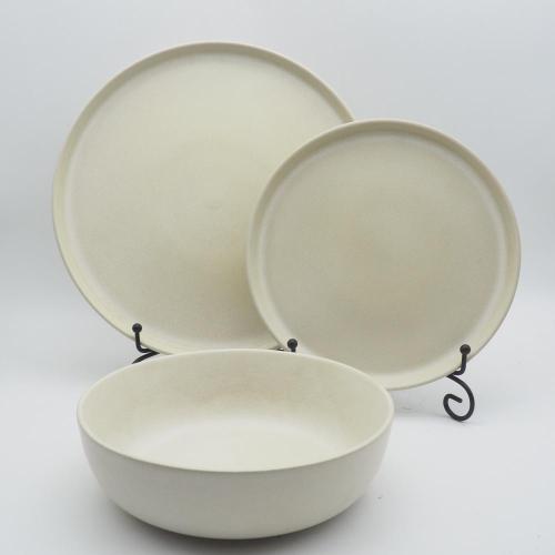 Set di stoviglie beige set di greschi, bellissimo set di cena in gresca in ceramica a colori