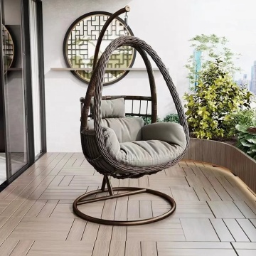 Rattan Patio Hanging Egg Chair for Balcony, Backyard, and Garden