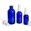 Blue Glass Boston Bottles w/ Fine Mist Sprayers