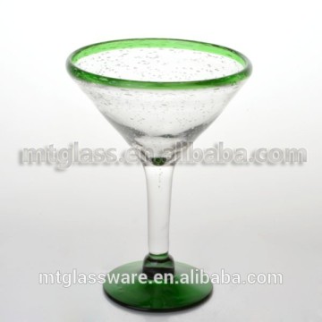 CHEAP Green martini glass ,cocktail glass with bubble with green bottom