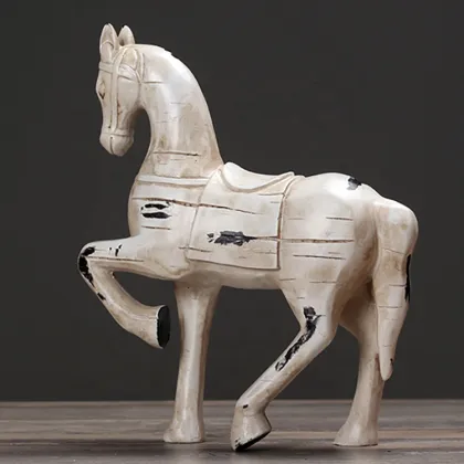 Antique simple design resin horse sculpture decoration