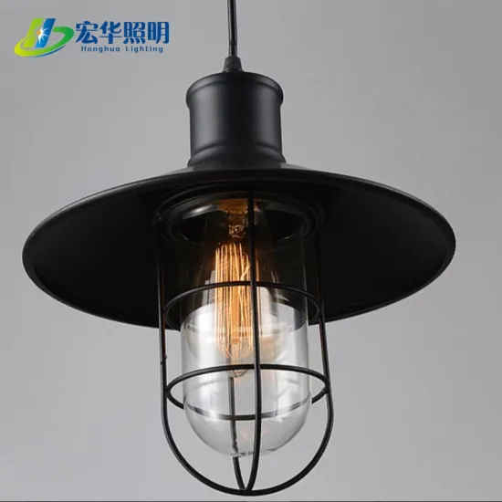 Black Iron Material Suspended Wire Ceiling Lighting Decorative Loft Pendant Lamps