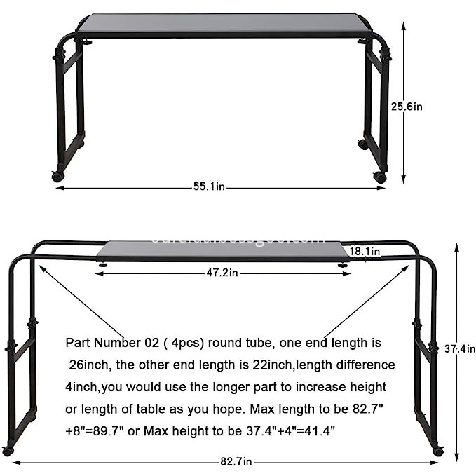 Overbed table details