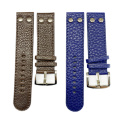 Lychee Texture Men's Leather Watch Strap With Rivets