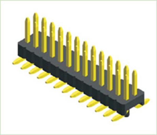 1,27 mm (.050 &quot;) Pitch Berg Strip Pin En-tête à double rangée SMT SMT / 180 °