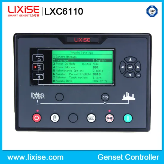 LXC6110 LIXiSE names of parts of diesel generator control panel