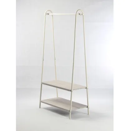 Hot Selling Iron and Wood Bathroom Racks with 2 Shelves - Classic Handmade Display Racks