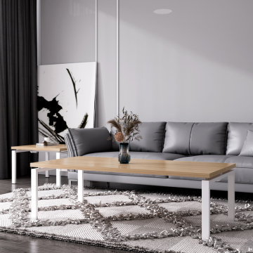 Metal Framed Wood Coffee & Tea Table for Office