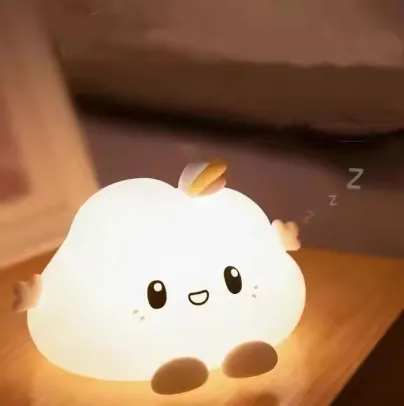 Goldmore1 USB Rechargeable Dimmable Touch LED Night Light with Projection for Kids' Bedroom Christmas