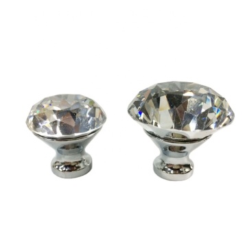 Diamond Shape Transparent Crystal Glass Furniture Cabinet Handle Knobs