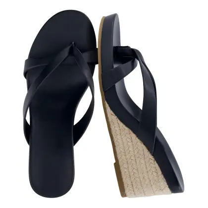 Women Espadrille Wedge Platform Flip Flops