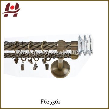 F625361 metal iron aluminium stainless steel brass telescopic aluminum adjustable double rod glass finial