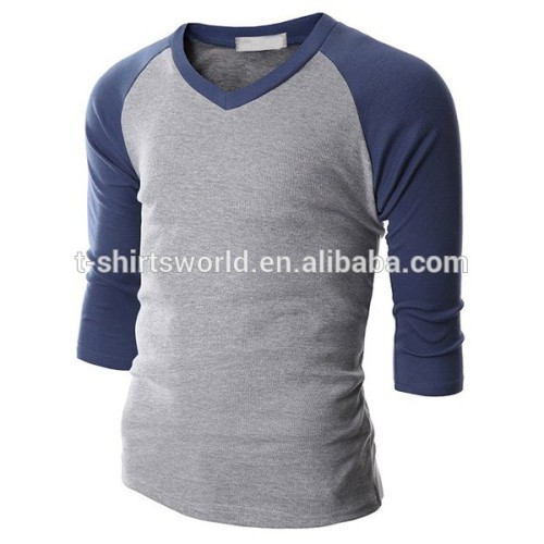 Mens Raglan Baseball V-Neck 3/4 Sleeve T-shirts