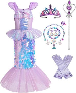 Princess Mermaid Costume for Girls with Accessories