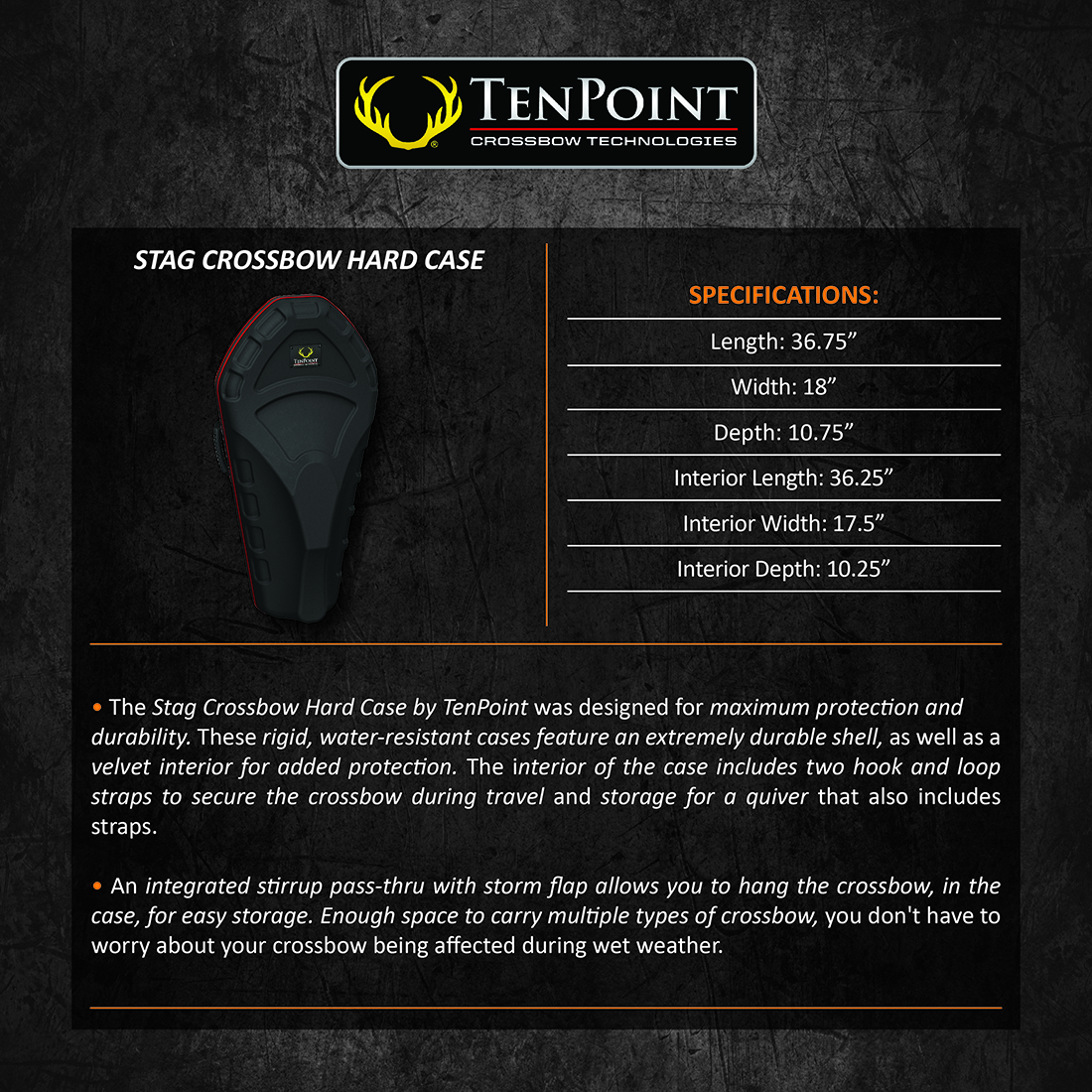 십일조 Stag Hard Crossbow Case, 고품질 십일조 Stag Hard