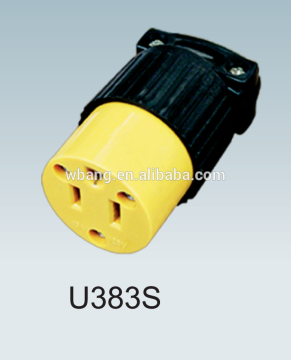 electrical brass power 3 pin plug with bracket