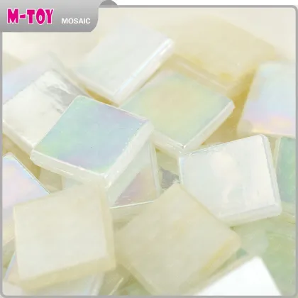 SJ199 white ice jade 15x15 transparent glass sculpture wall art